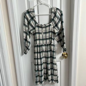Madewell smocked plaid dress